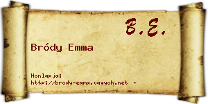 Bródy Emma névjegykártya